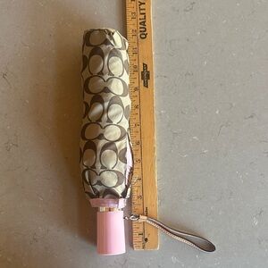 Coach Signature Brown and Pink Umbrella compact size